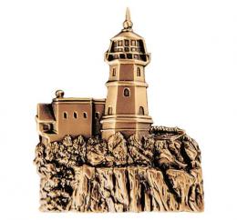 BRONZE LIGHTHOUSE ON CLIFF